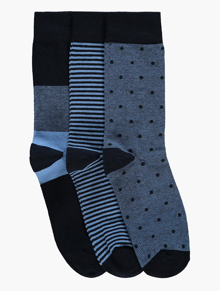 MyRunway Shop Woolworths Navy Two Tone Cotton Rich Socks 3 Pack for